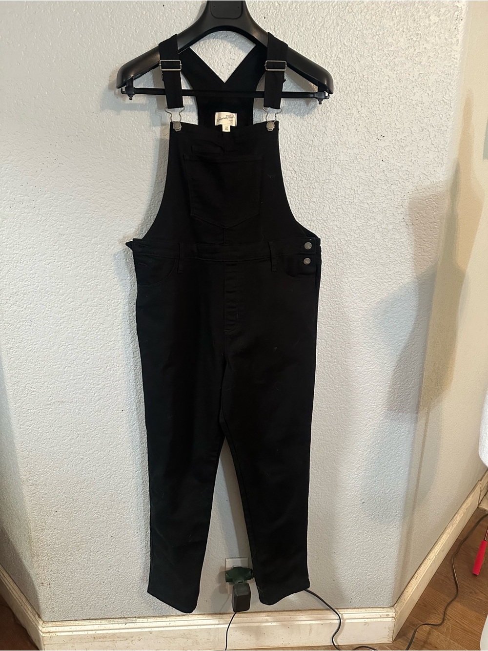 Universal Thread Black Denim Overall Jumpsuit